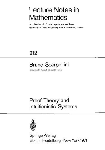 Proof theory and intuitionistic systems