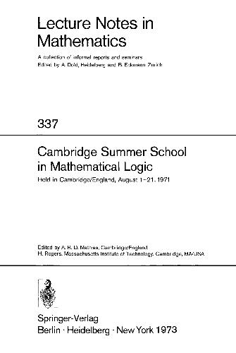 Cambridge Summer School in Mathematical Logic