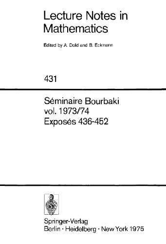 Séminaire Bourbaki. Vol. 1973/74, Exposés 436-452.