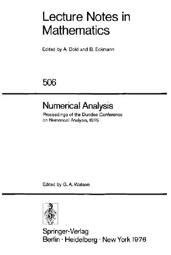 Numerical analysis : proceedings of the Dundee Conference on Numerical Analysis, 1975