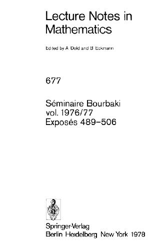 Seminaire Bourbaki. Vol. 1976/77., Exposes 489-506.