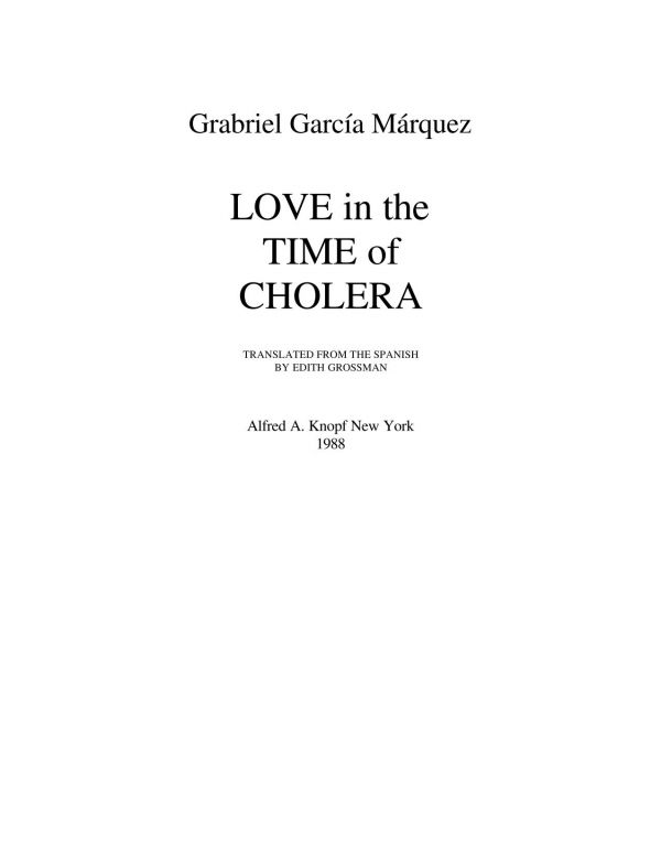 Love in the Time of Cholera