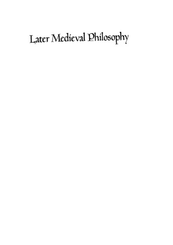 Later Medieval Philosophy