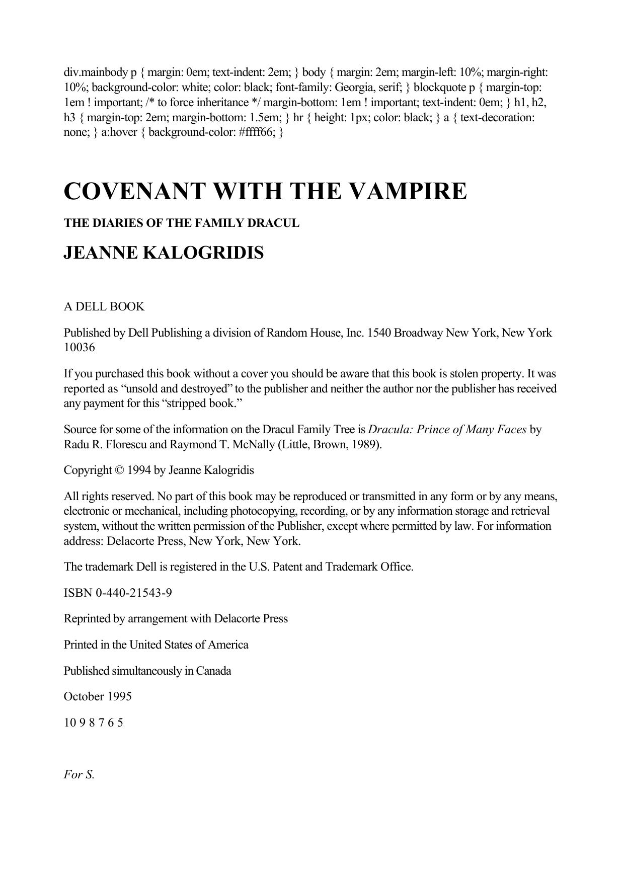 Covenant with the Vampire