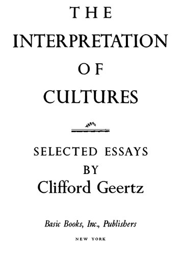 The Interpretation of Cultures