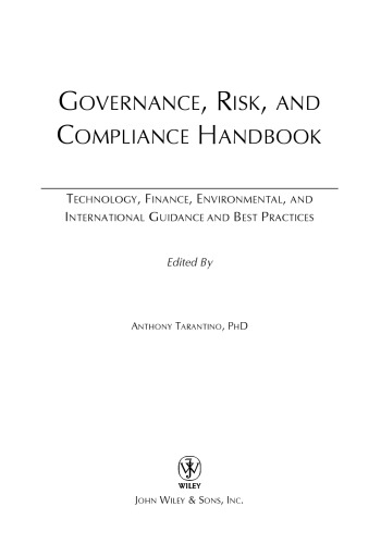 Governance, Risk, and Compliance Handbook