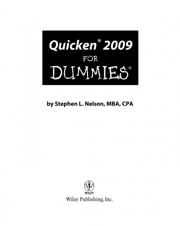 Quicken &quot;X&quot; For Dummies