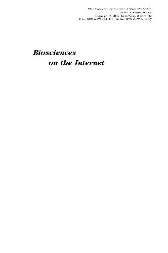 Biosciences on the Internet : a student's guide
