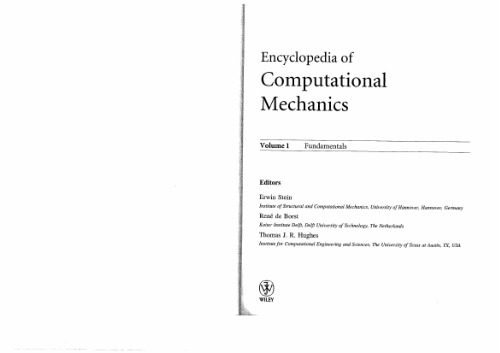 Encyclopedia of Computational Mechanics, 3 Volume Set