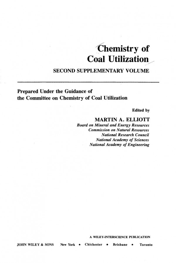 Chemistry of Coal Utilization