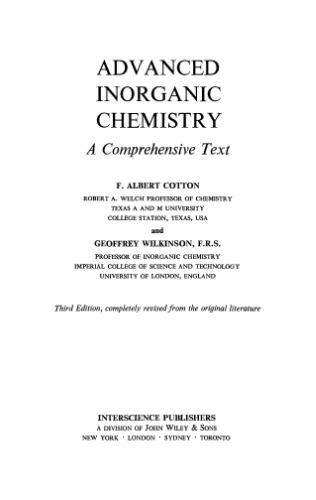 Advanced Inorganic Chemistry