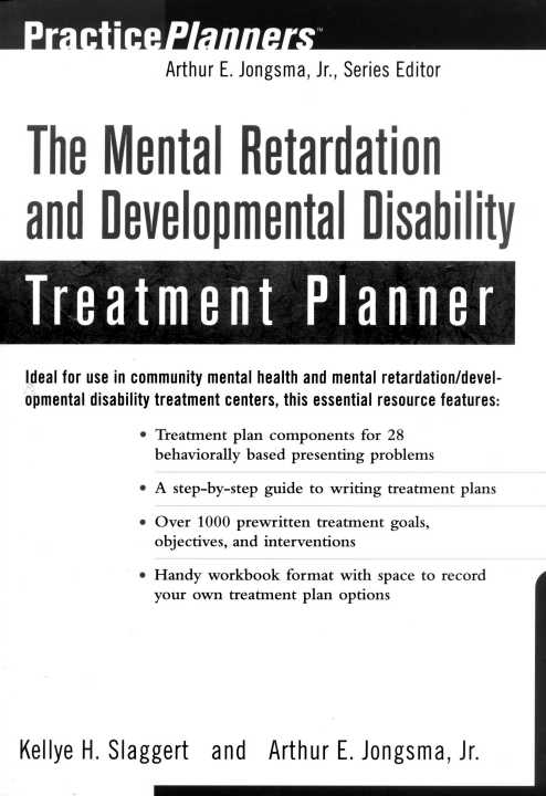 The Mental Retardation and Developmental Disability Treatment Planner