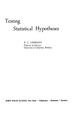 Testing Statistical Hypotheses