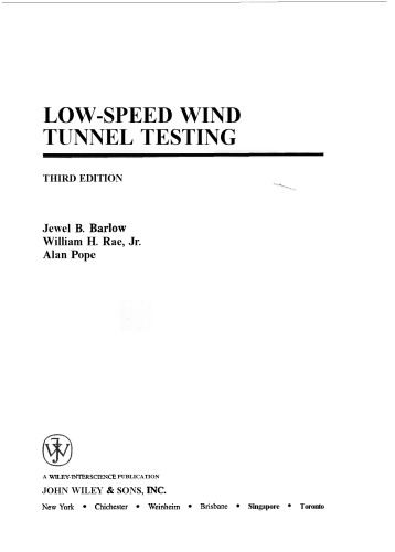 Low-Speed Wind Tunnel Testing