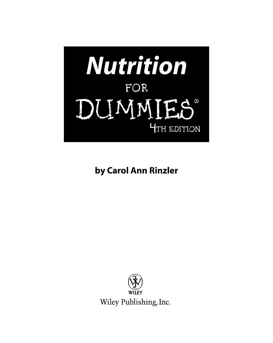 Nutrition For Dummies