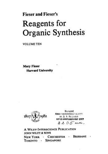 Reagents for Organic Synthesis, Vol. 10