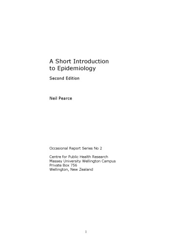 A short introduction to epidemiology