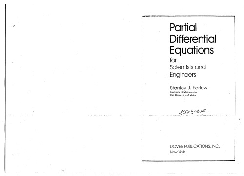 Partial Differential Equations for Scientists and Engineers