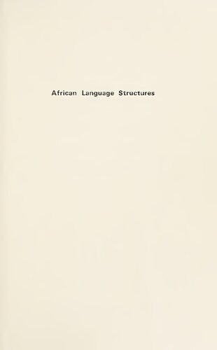 African Language Structures