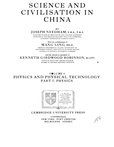 Science and Civilisation in China, Volume 4