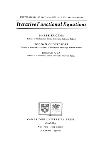 Iterative Functional Equations