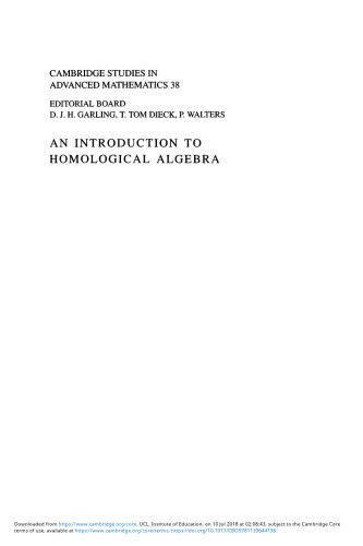 An Introduction To Homological Algebra