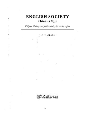 English Society, 1660-1832