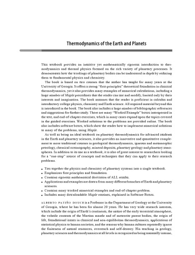 Thermodynamics of the Earth and Planets