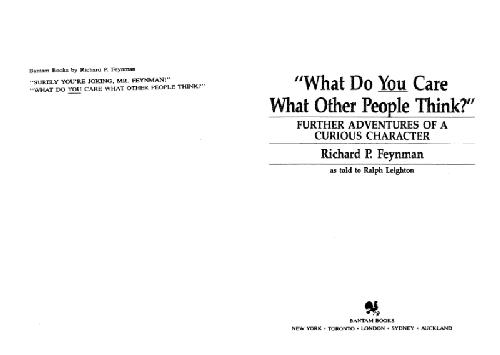 What Do You Care What Other People Think?