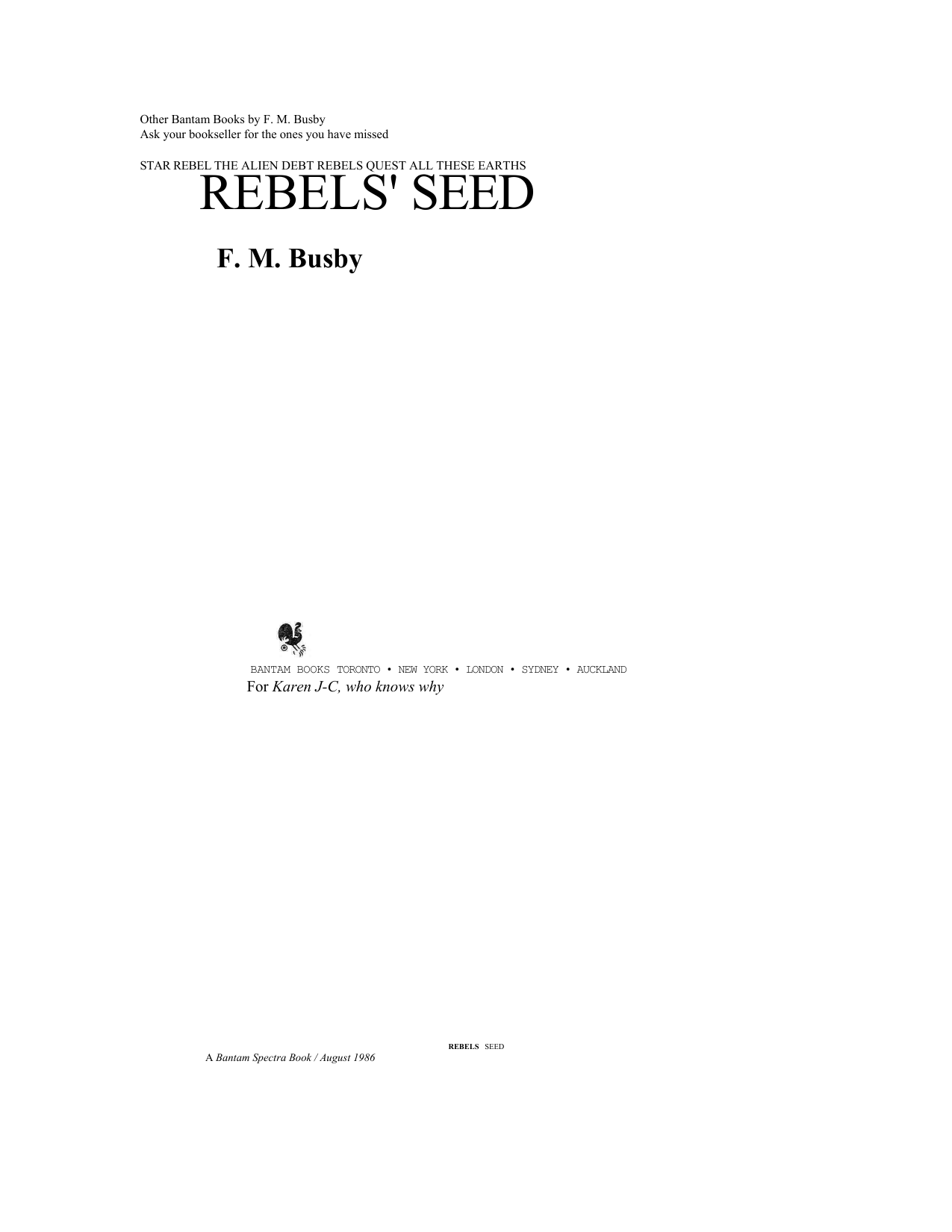 Rebels' Seed