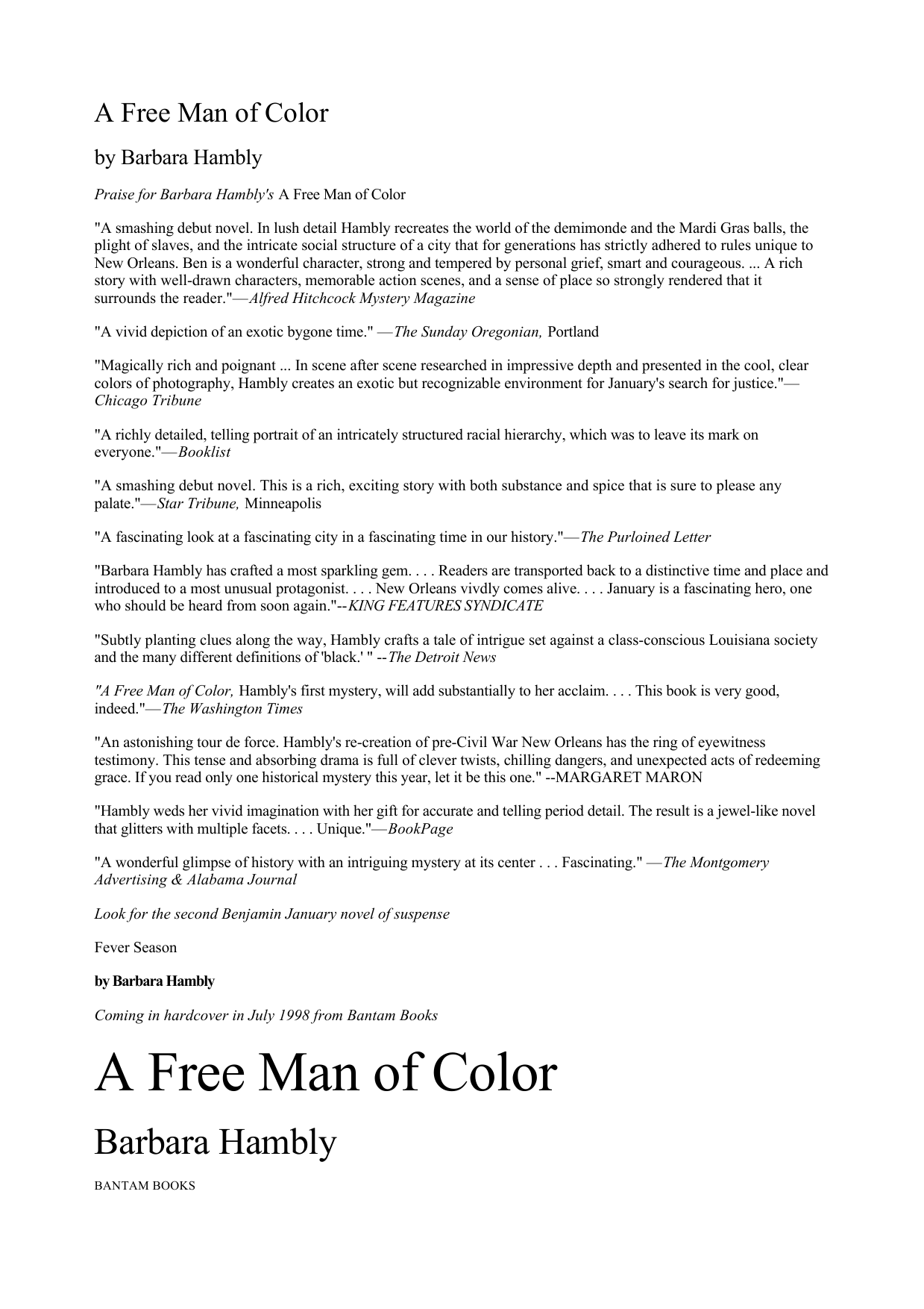 A Free Man of Color