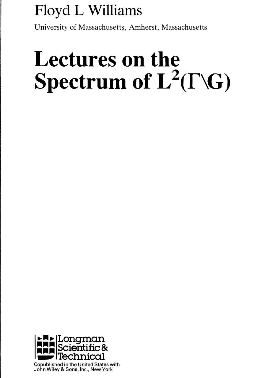 Lectures on the Spectrum of L (Gamma)