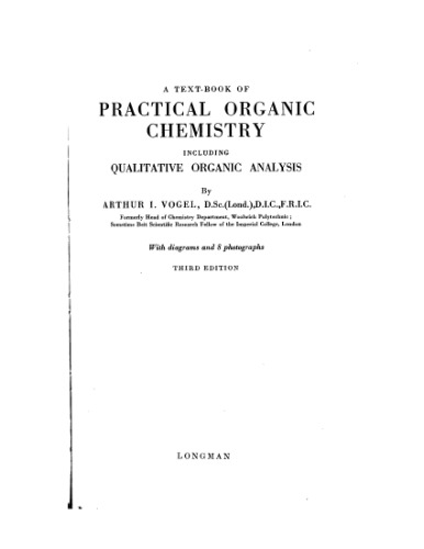 Vogel's Textbook of Practical Organic Chemistry