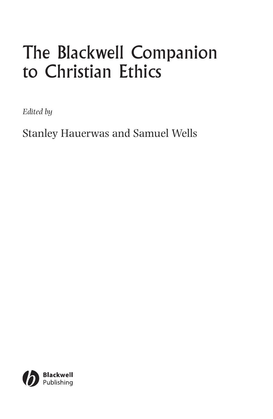 Blackwell Companion to Christian Ethics