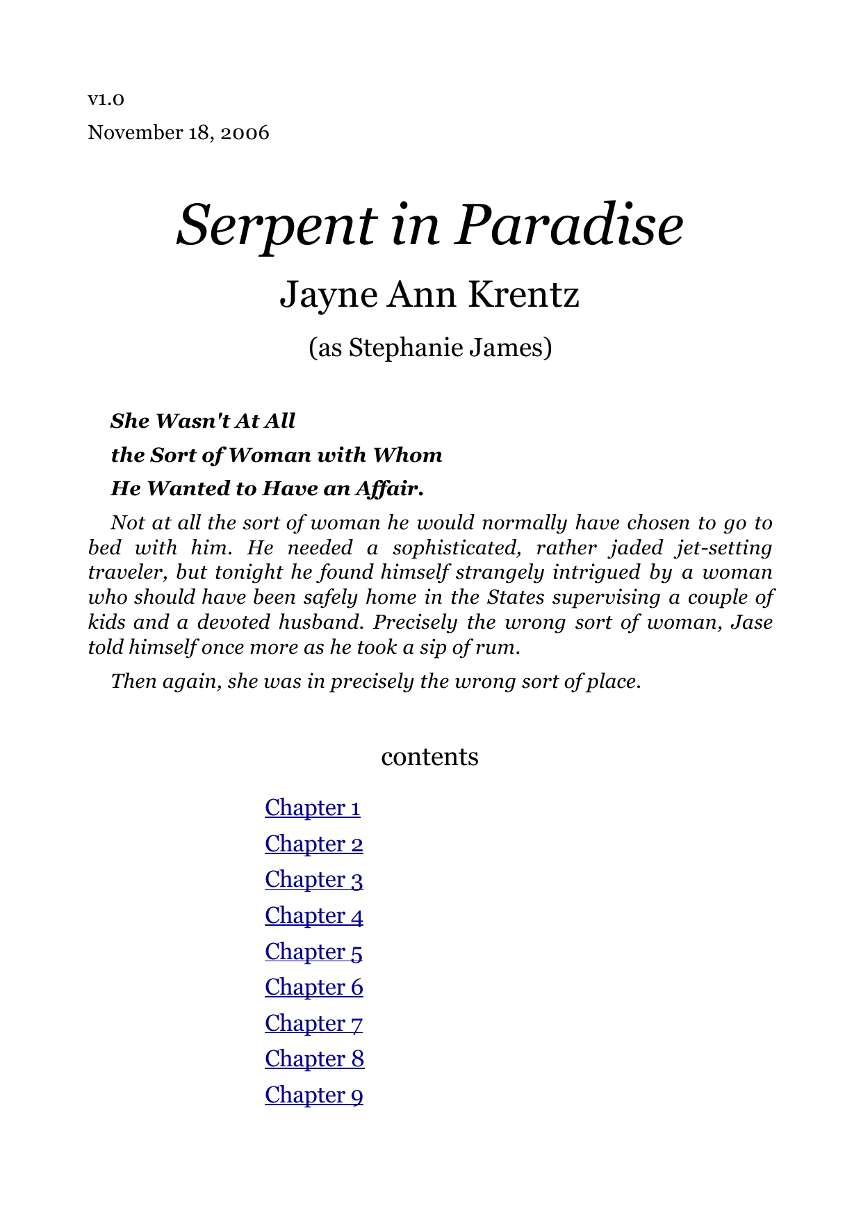 Serpent in Paradise