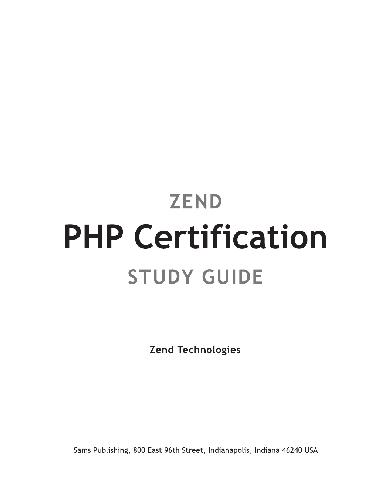 Zend PHP Certification Study Guide