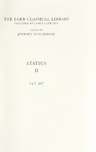 Thebaid, Books 1-7 (Loeb Classical Library)