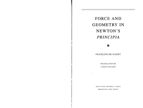 Force And Geometry In Newton's Principia