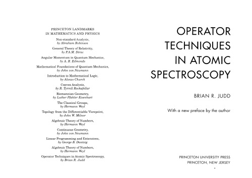 Operator Techniques In Atomic Spectroscopy