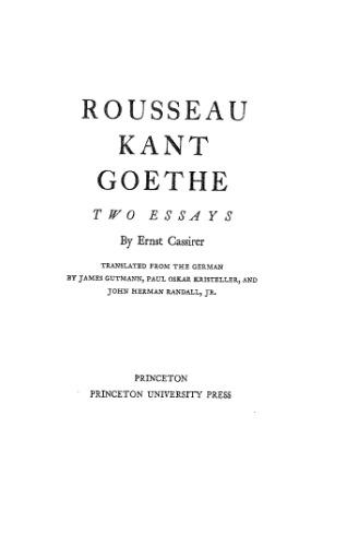 Rousseau-Kant-Goethe