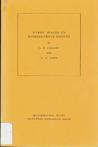 Hardy Spaces on Homogeneous Groups. (Mn-28), Volume 28