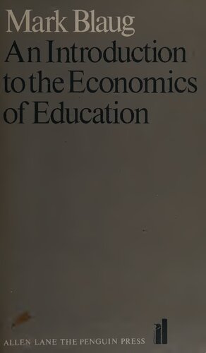 An Introduction To The Economics Of Education