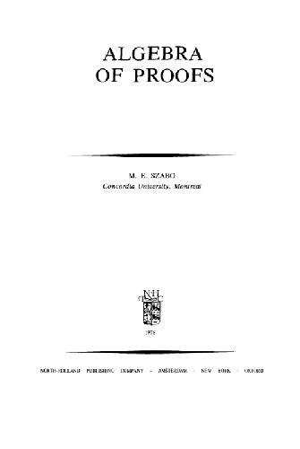 Algebra of Proofs