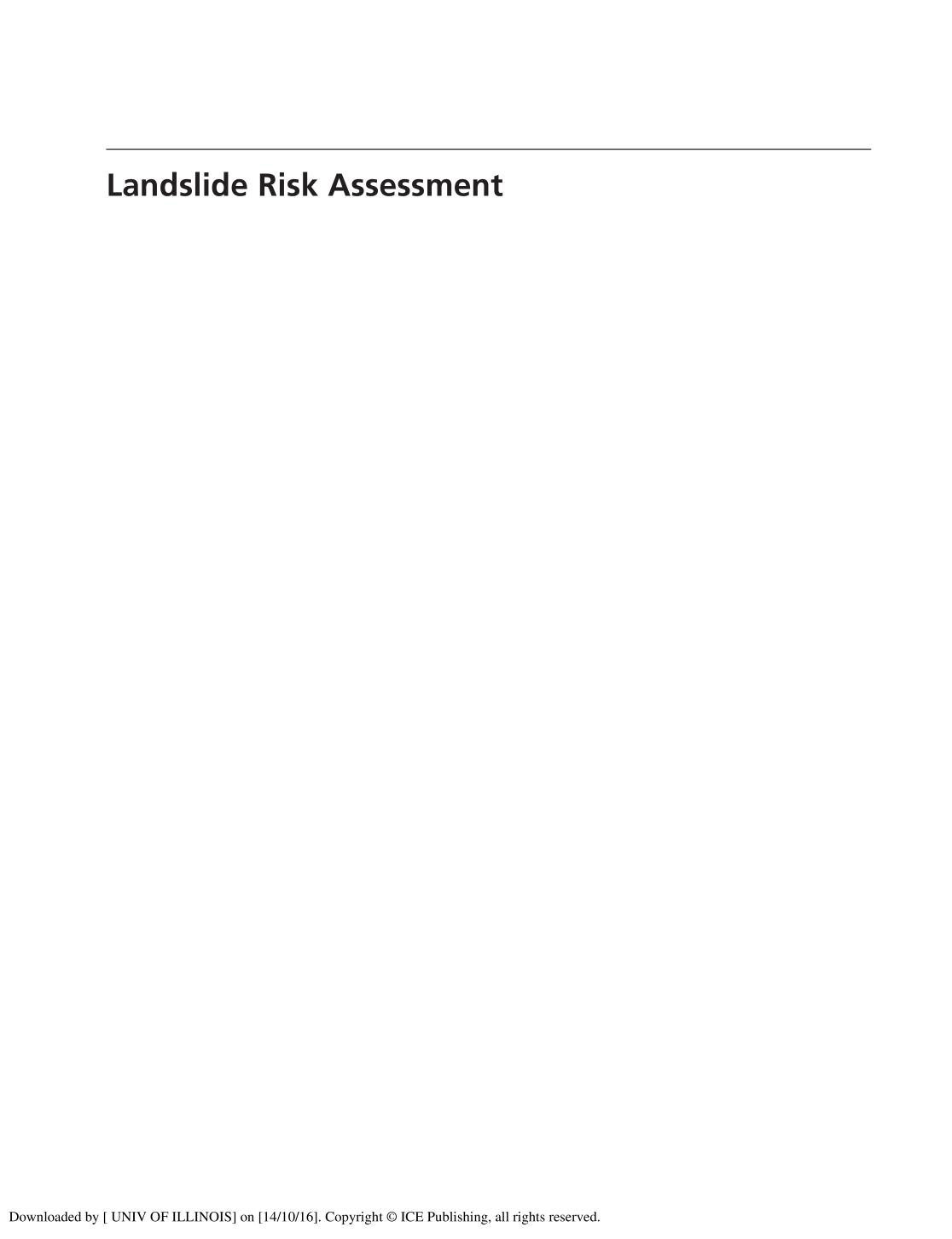 Landslide Risk Assessment Second Edition