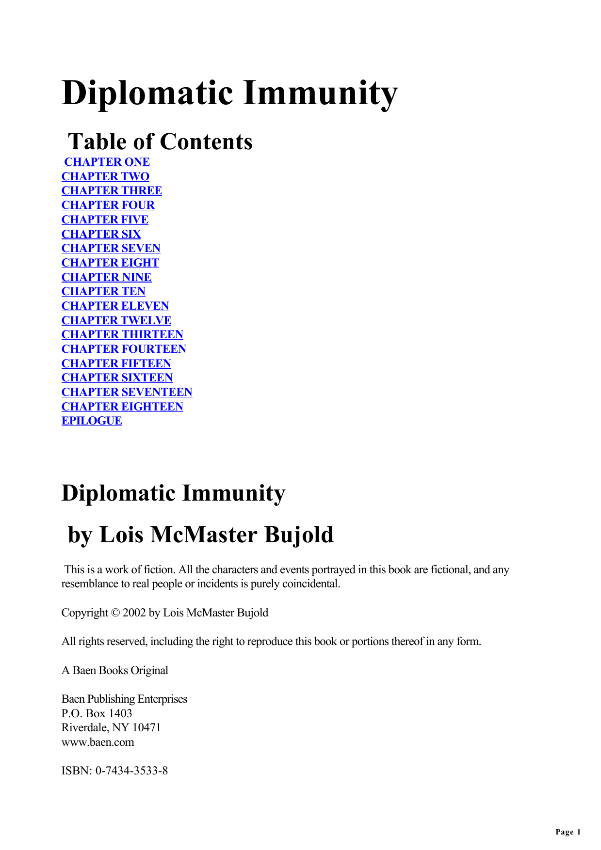 Diplomatic Immunity