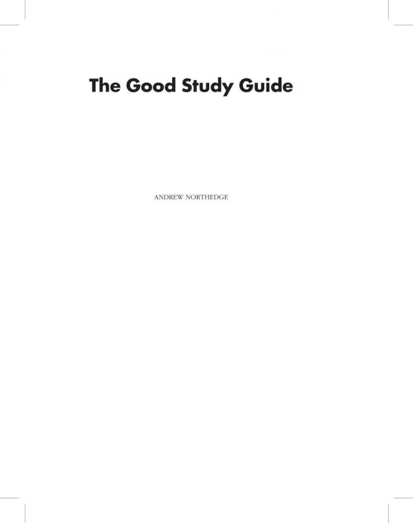 The Good Study Guide