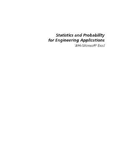 Statistics and Probability for Engineering Applications [With CDROM]