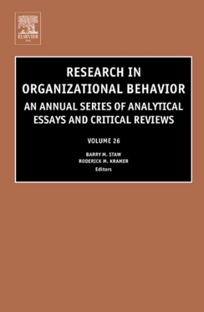 Research in Organizational Behavior, Volume 26