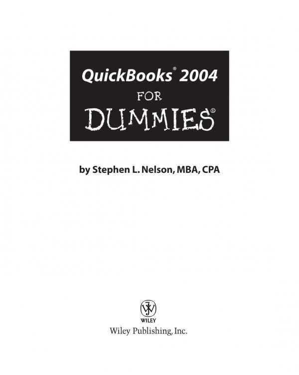 QuickBooks 2004 For Dummies