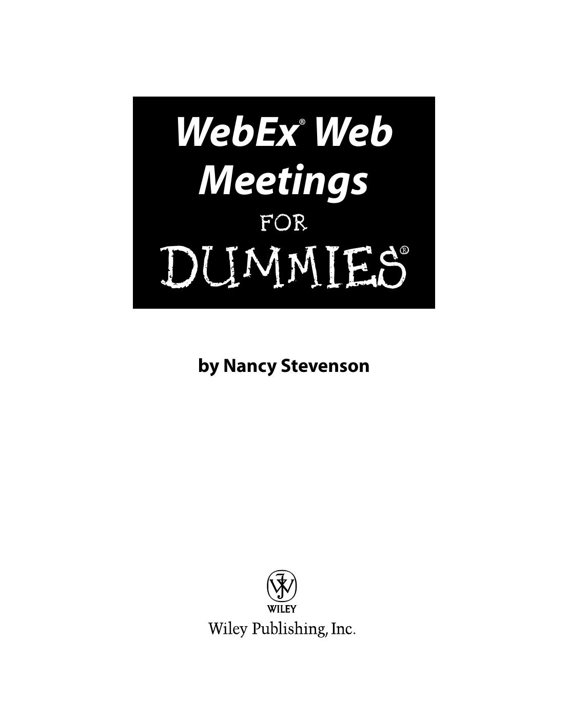 Webex Web Meetings for Dummies